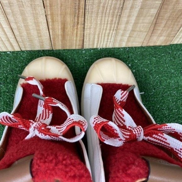 NEW Coach G1493 White Red Leather Shearling Boots Women's SZ 6 B G - Picture 7 of 12